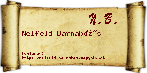 Neifeld Barnabás névjegykártya